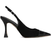 Slingback-Pumps mit spitzer Kappe 100mm - Schwarz