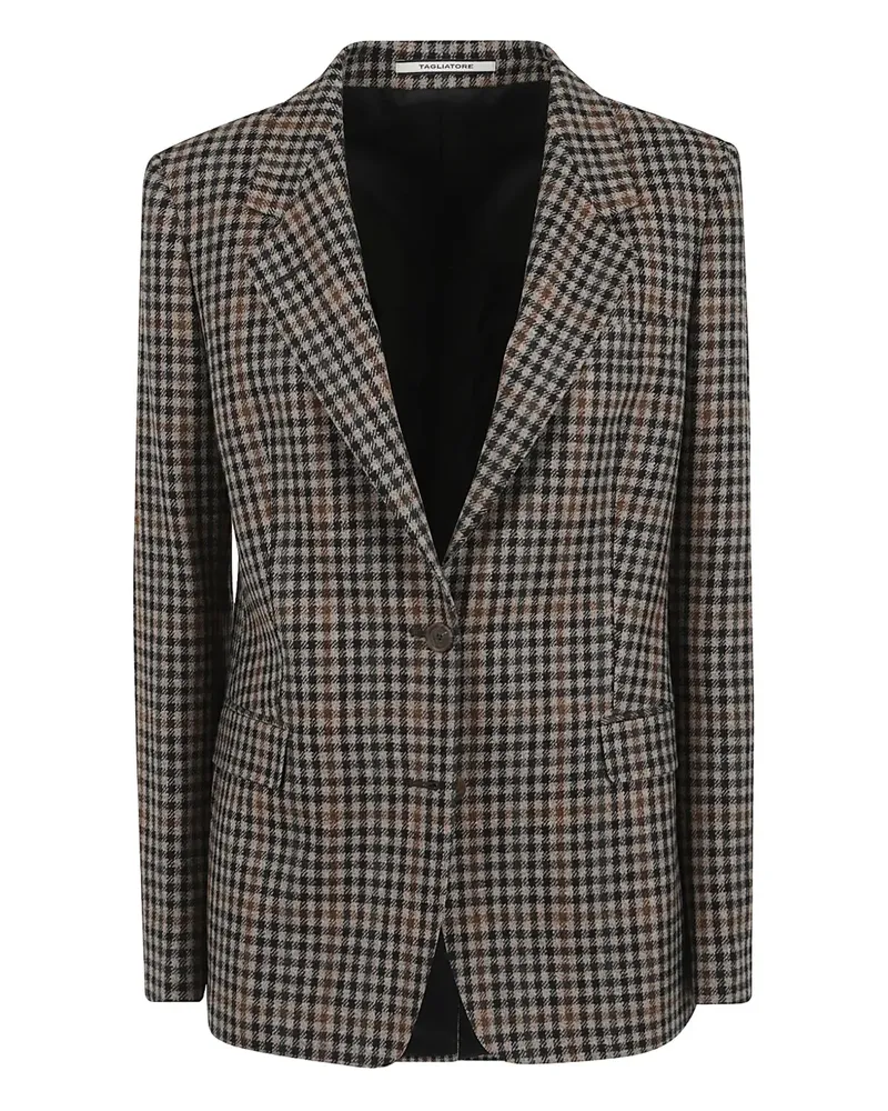 Tagliatore houndstooth-pattern button blazer - Braun Braun