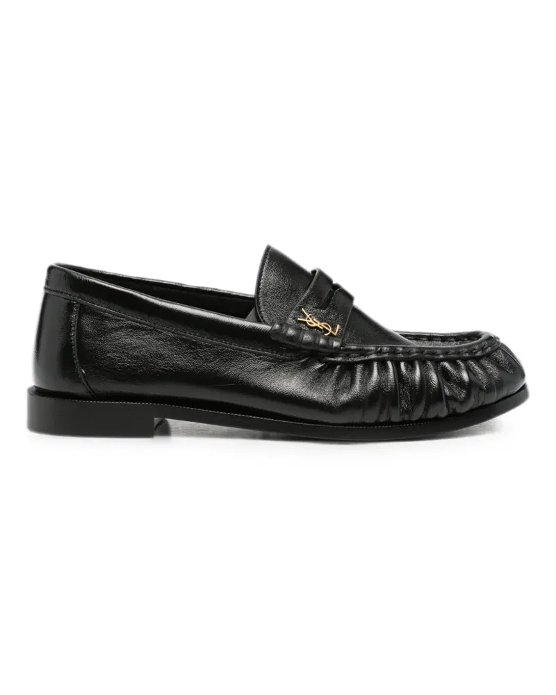 Saint Laurent Loafer mit Logo-Schild - Schwarz Schwarz