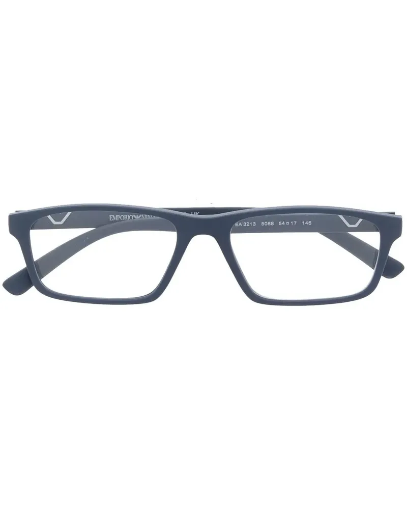 Emporio Armani Brille mit eckigem Gestell - Blau Blau