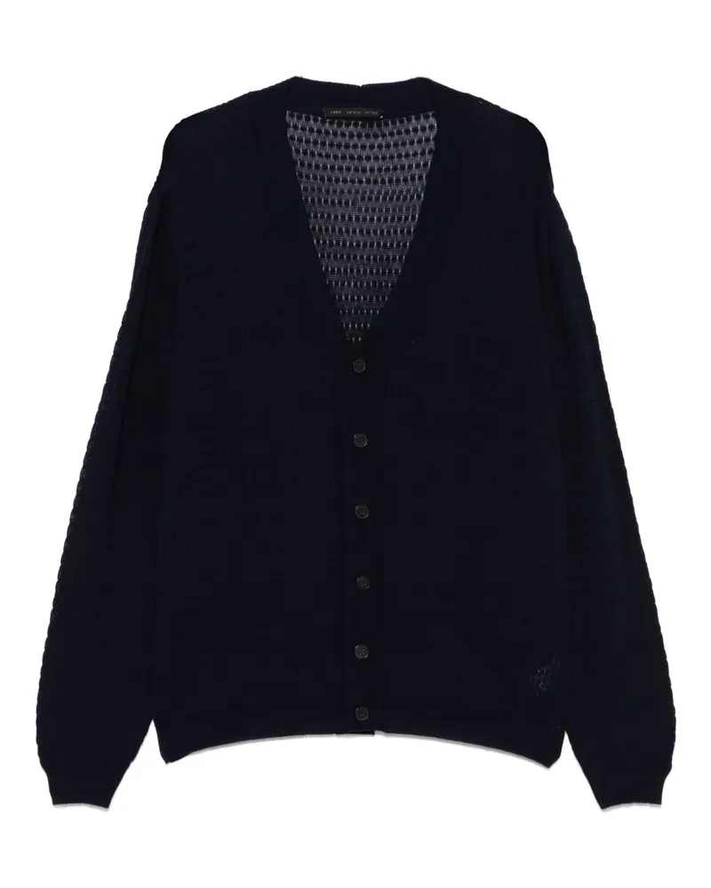 Low Brand Cardigan mit Lochstrickmuster - Blau Blau