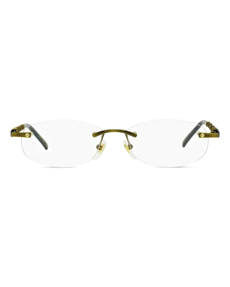 Gucci Rahmenlose Brille mit Bambus-Detail - Gold Gold