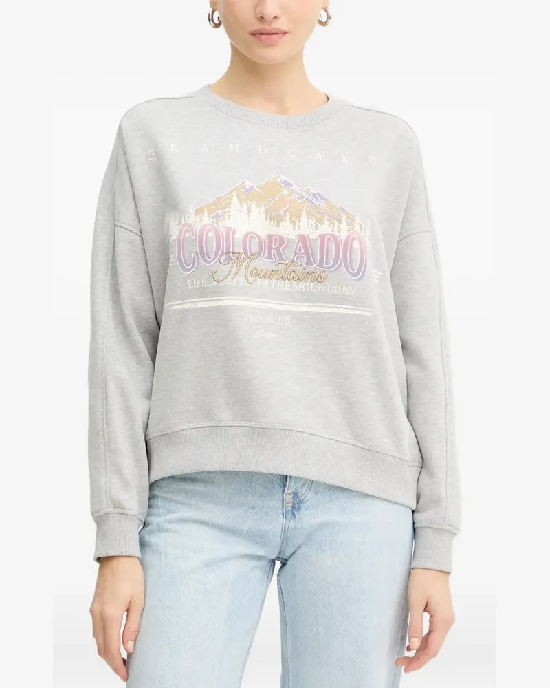 HUGO BOSS Sweatshirt mit grafischem Print - Grau Grau