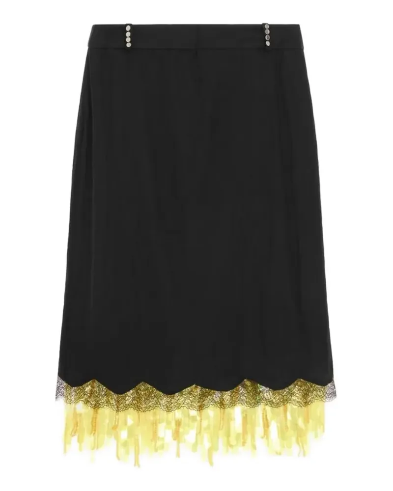 16ARLINGTON Vea lace-trim midi skirt - Schwarz Schwarz