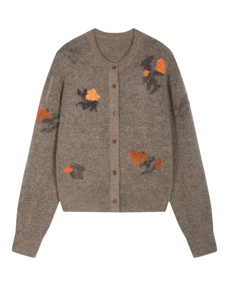 JNBY Cardigan mit Blumenstickerei - Braun Braun