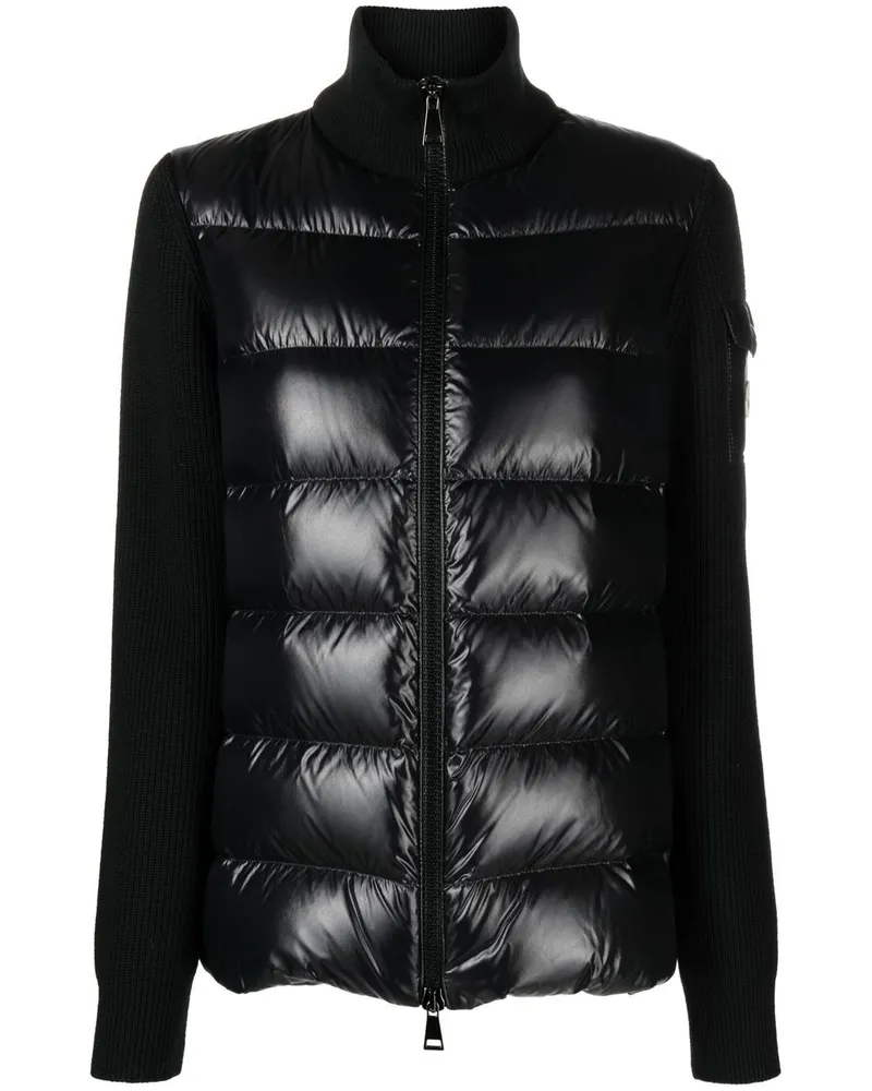 Moncler Daunenjacke mit Kontrasteinsätzen - Schwarz Schwarz