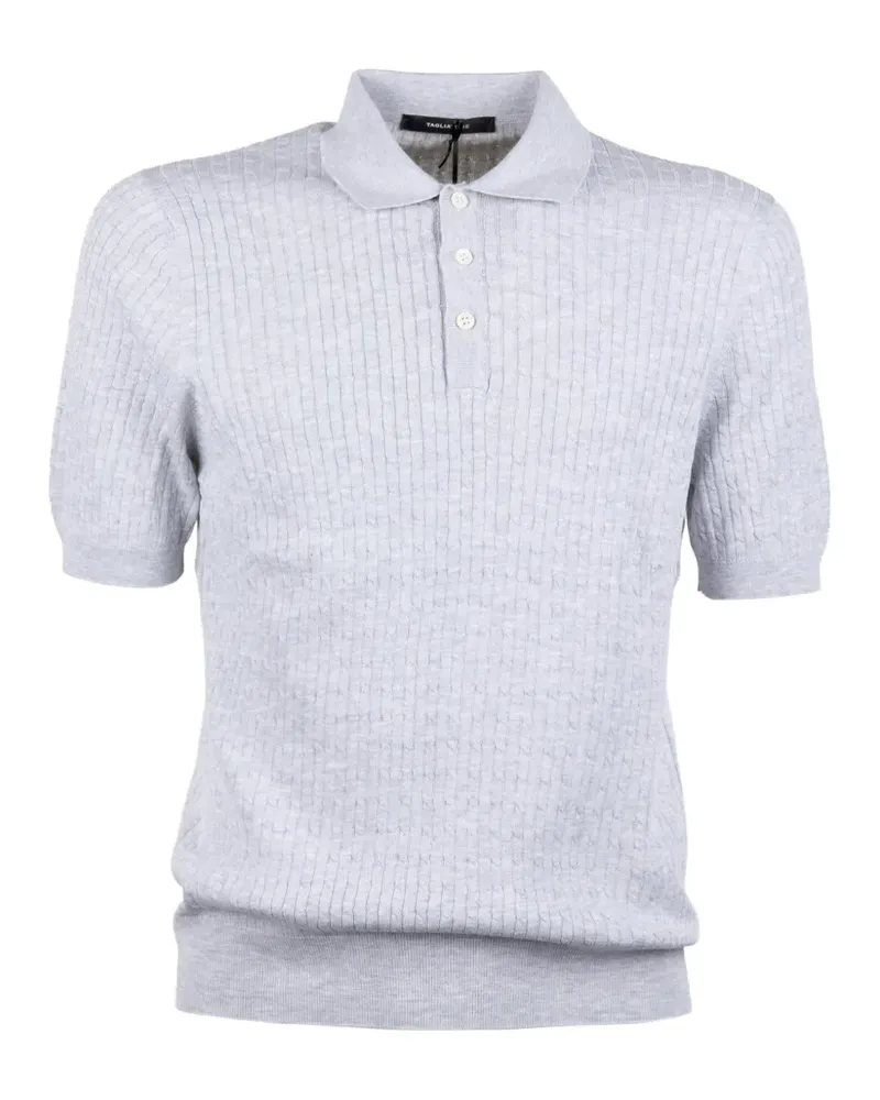 Tagliatore Geripptes Poloshirt - Grau Grau
