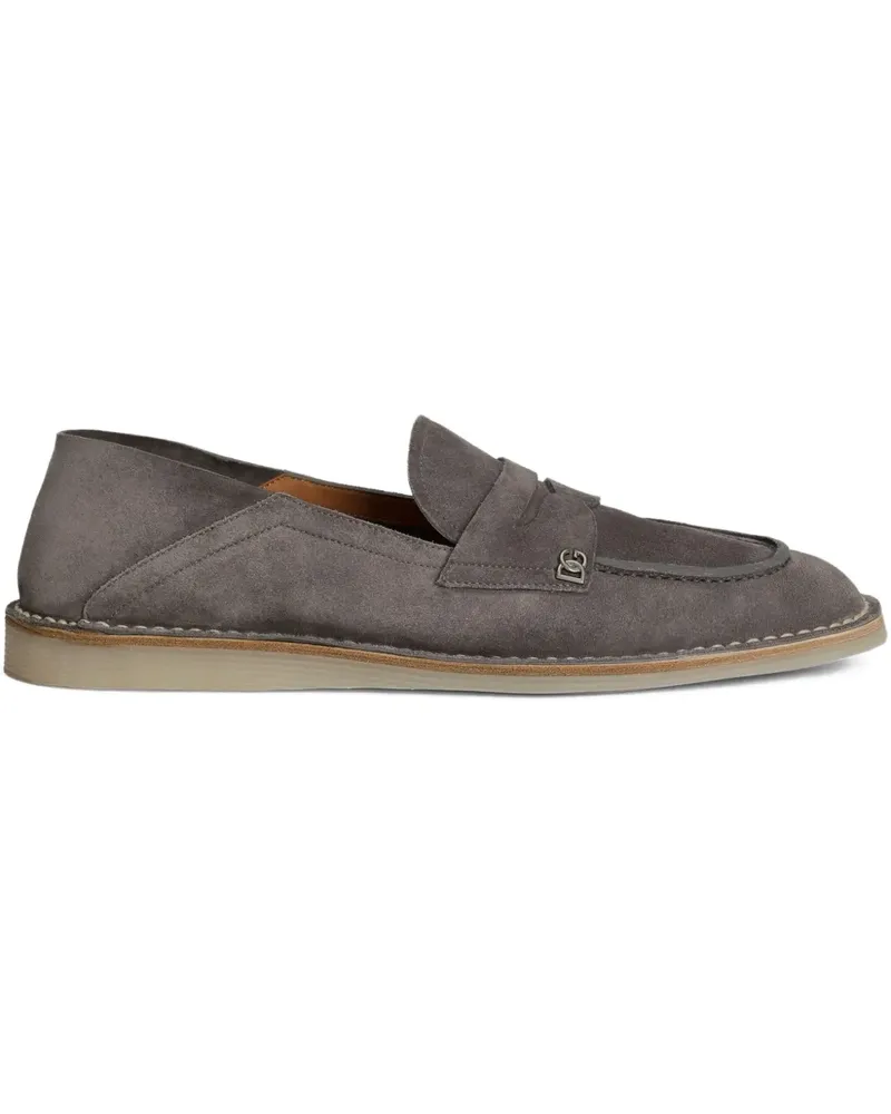 Dolce & Gabbana Penny-Loafer mit Logo-Schild - Grau Grau