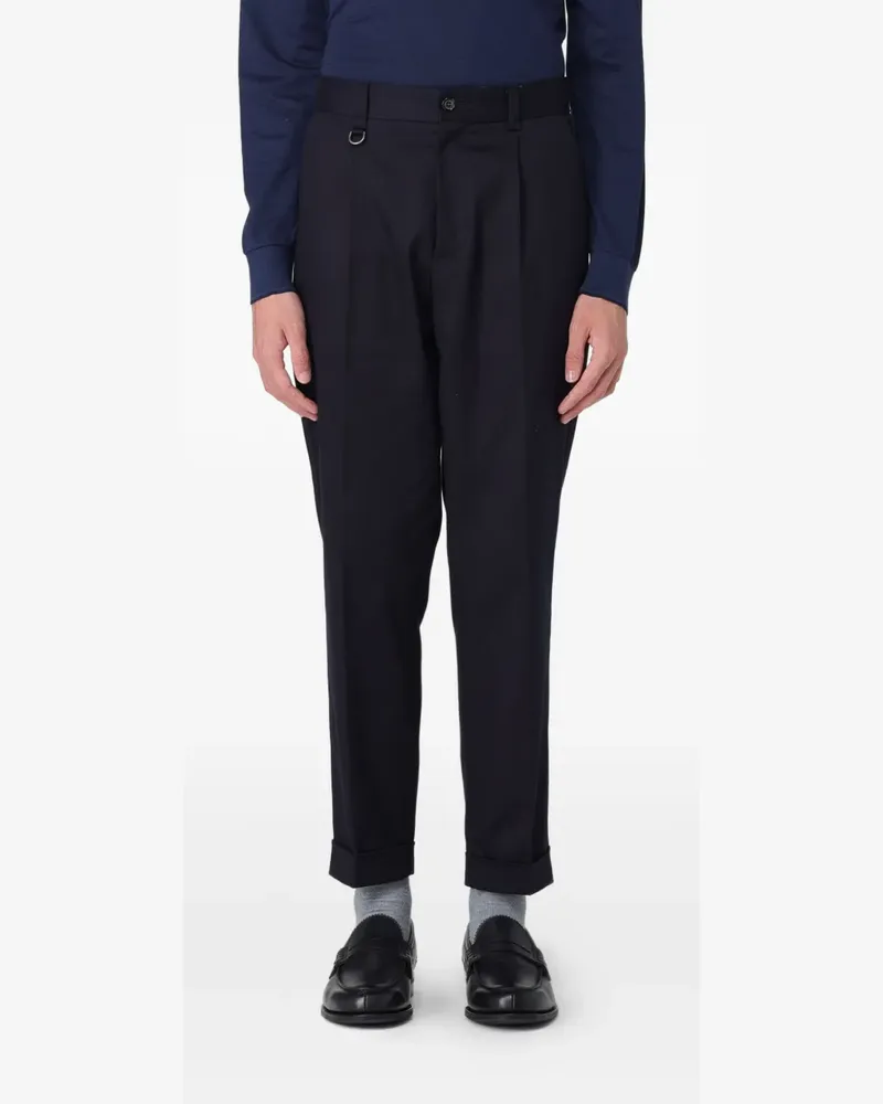 Paolo Pecora Milano Tapered-Hose mit Bundfalten - Blau Blau