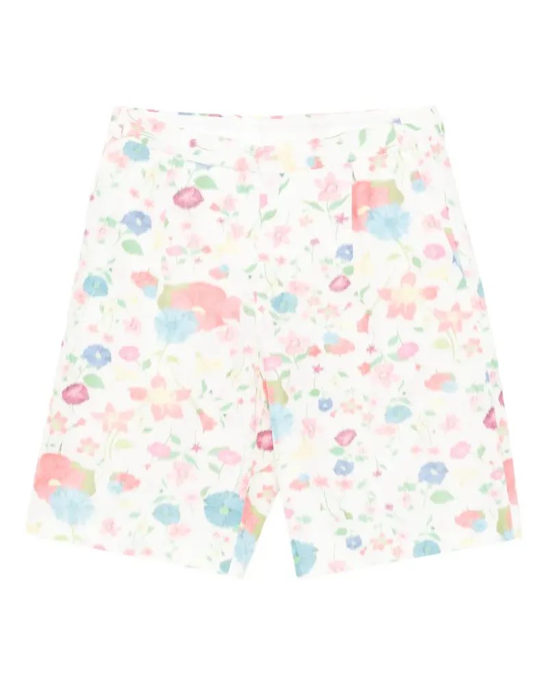 Walter van Beirendonck Shorts mit Blumenprint - Weiß Weiß