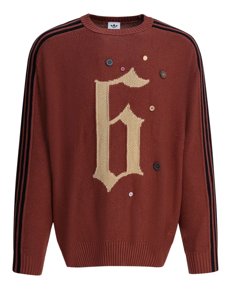 adidas button striped knitwear - Braun Braun