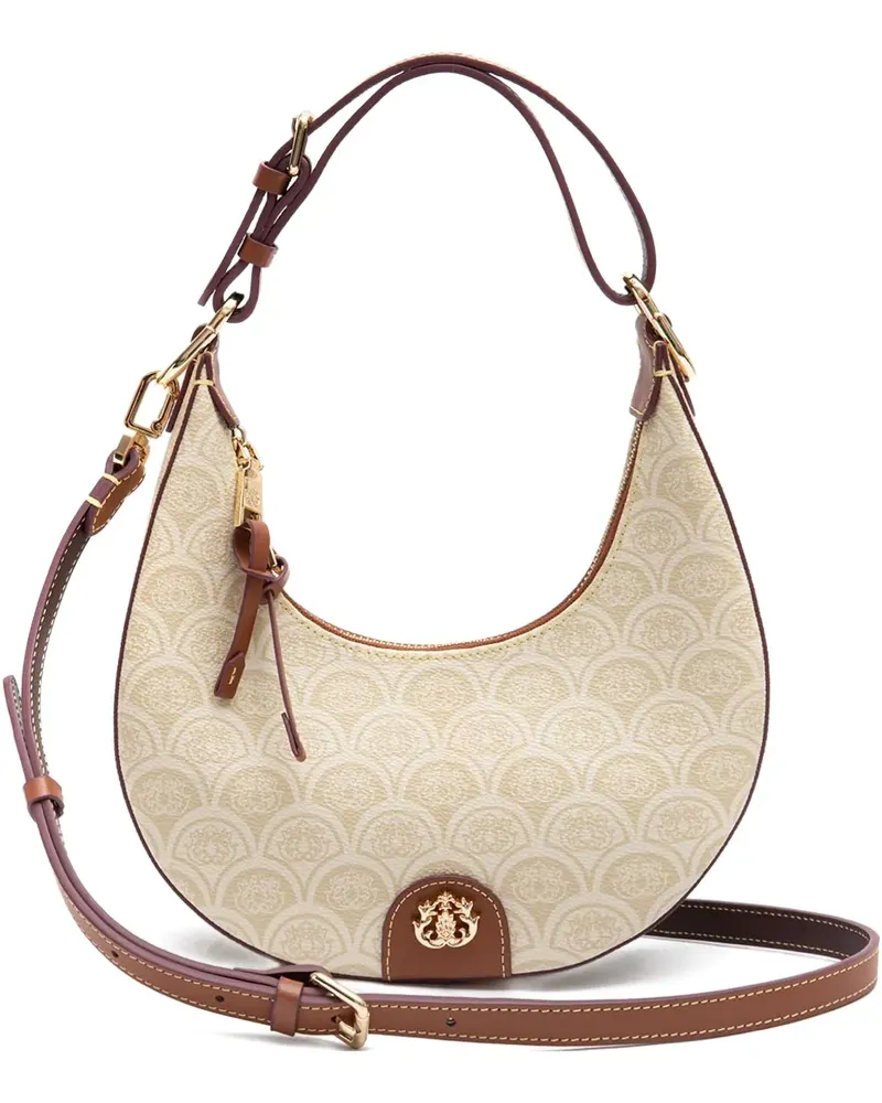 ISLA Schultertasche mit Monogramm - Nude Nude