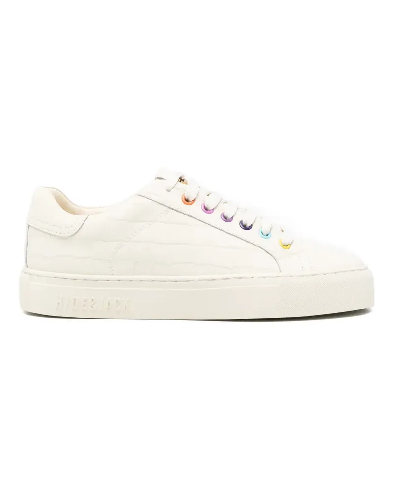 Hide & Jack crocodile-embossed sneakers - Nude Nude