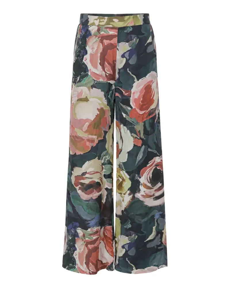 Ted Baker Opulena floral-print wide-leg trousers - Grün Grün
