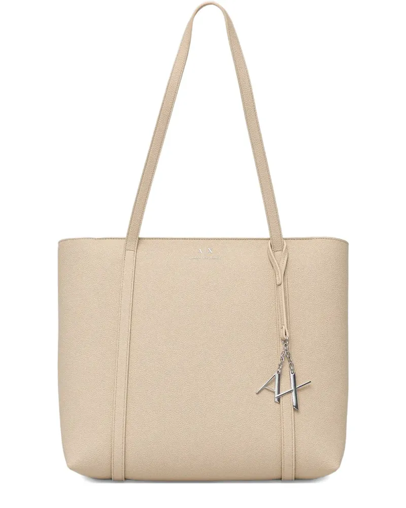 Armani Exchange logo-charm tote bag - Nude Nude