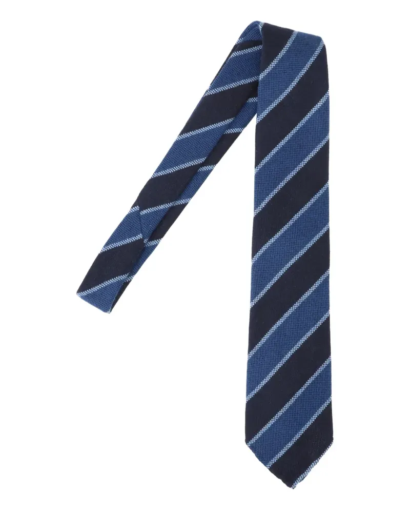 Cesare Attolini Gestreifte Krawatte - Blau Blau