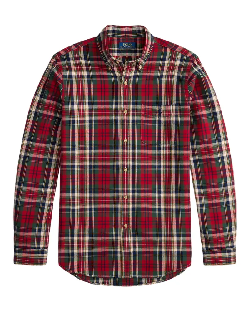Ralph Lauren Custom-Fit plaid brushed Oxford shirt - Rot Rot