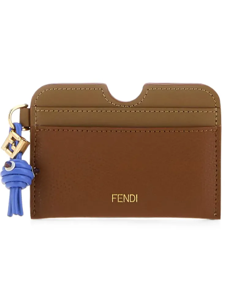 Fendi FF Diamonds leather card holder - Braun Braun