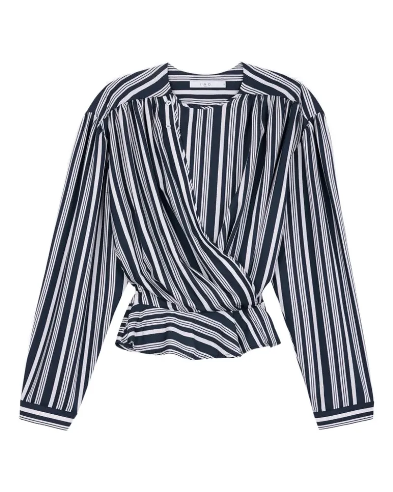 IRO Uliah striped wrap-style blouse - Blau Blau