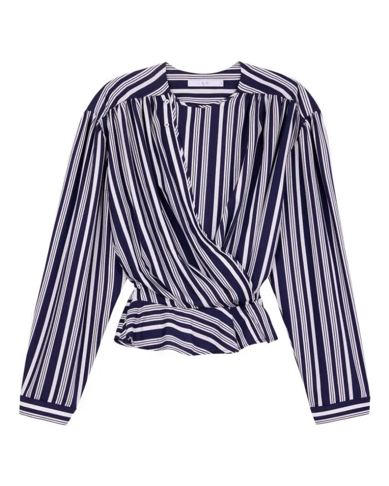 IRO Uliah striped wrap-style blouse - Blau Blau
