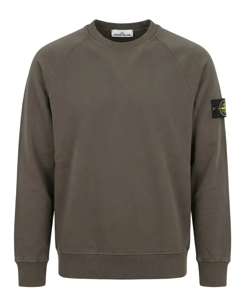 Stone Island logo-patch raglan-sleeve sweatshirt - Grau Grau