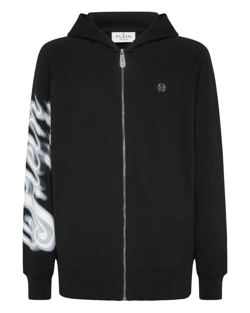 Philipp Plein Kapuzenjacke mit grafischem Print - Schwarz Schwarz
