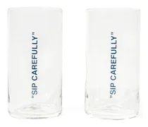 quote-print cocktail glasses (set of two