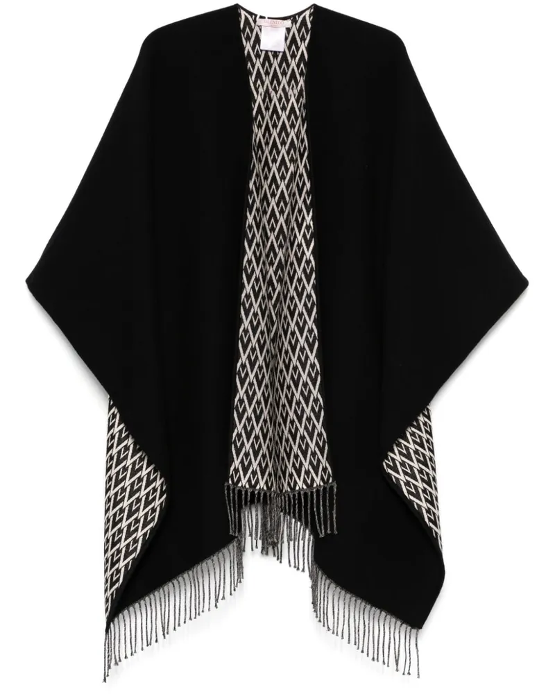 Valentino Garavani Toute La V Poncho - Schwarz Schwarz