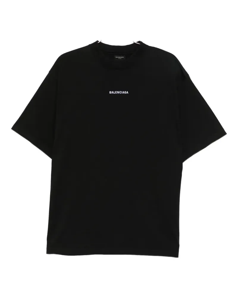 Balenciaga T-Shirt mit Logo-Print - Schwarz Schwarz
