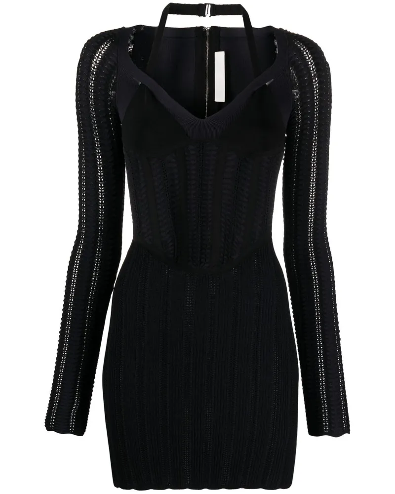 Dion Lee Kleid mit Schlangenmuster - Schwarz Schwarz