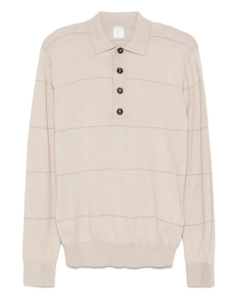 Eleventy Gestreiftes Poloshirt - Nude Nude