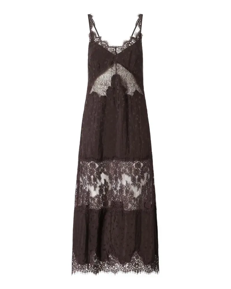 Pinko midi slip dress with lace bands - Braun Braun