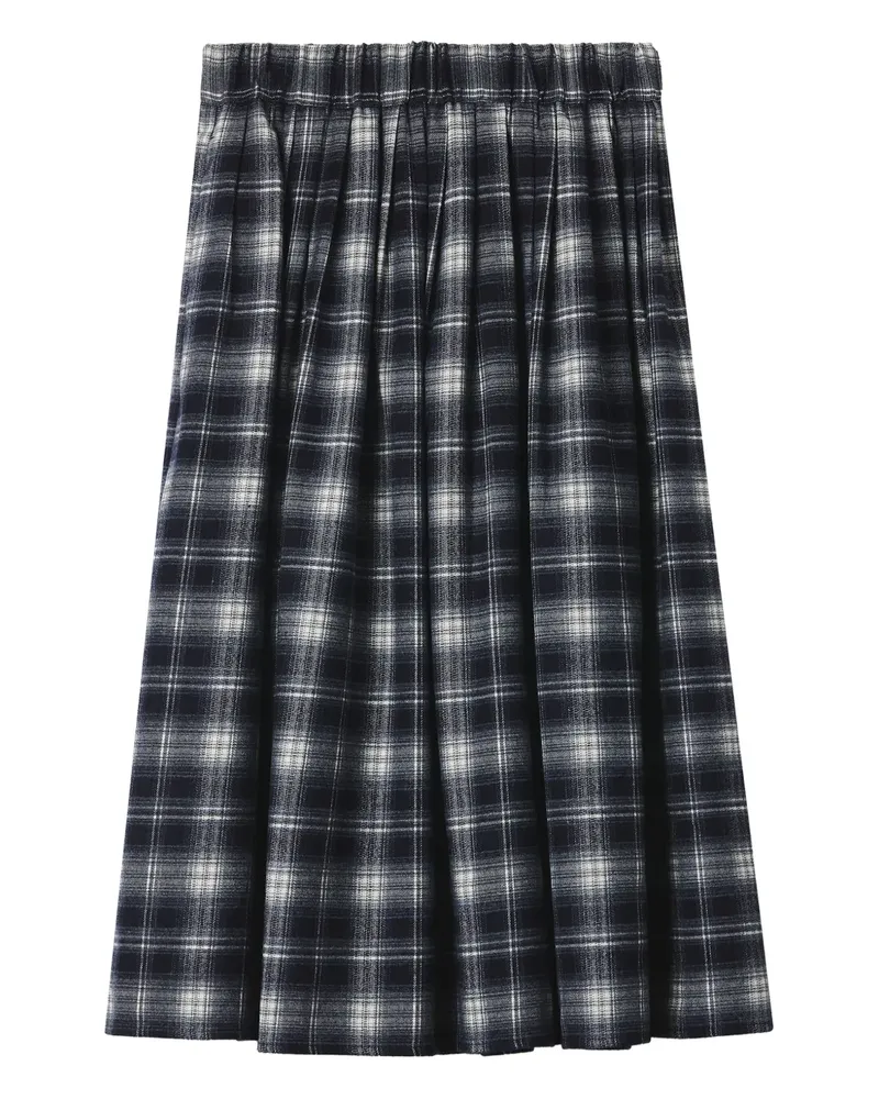 Tout a Coup Karierter Midirock mit Falten - Blau Blau