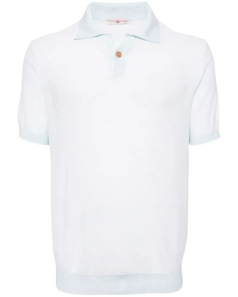 Luciano Barbera Fein gestricktes Poloshirt - Grün Grün