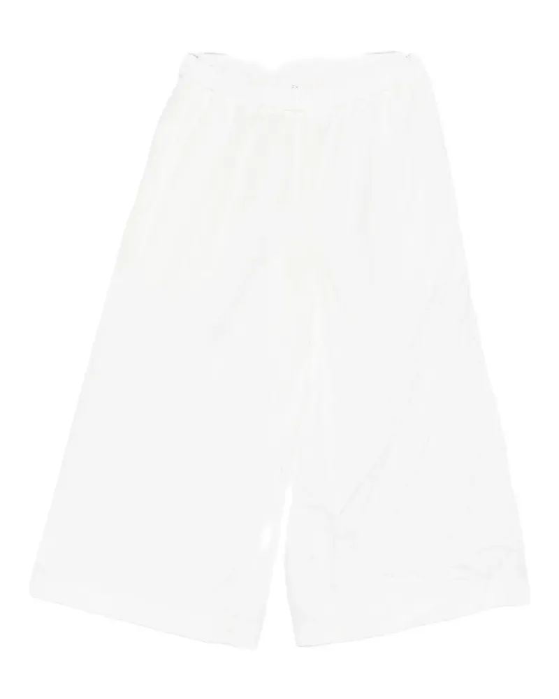 Comme des Garçons elasticated-waistband wide-leg trousers - Weiß Weiß