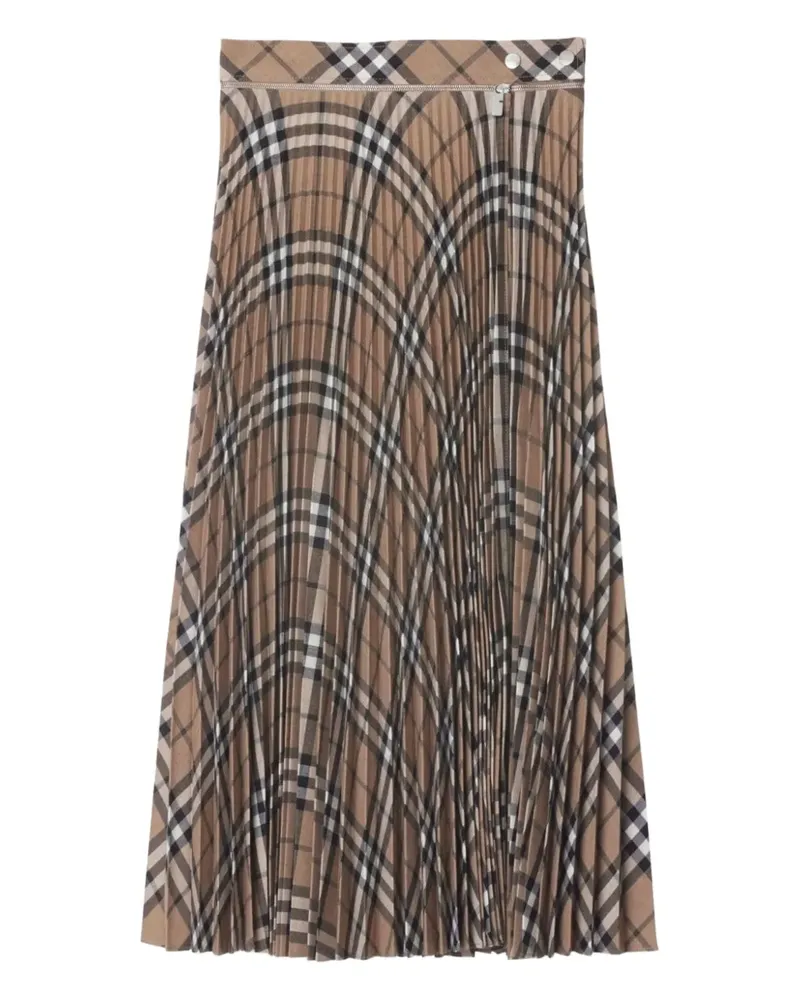 Burberry Karierter Midirock mit Falten - Braun Braun