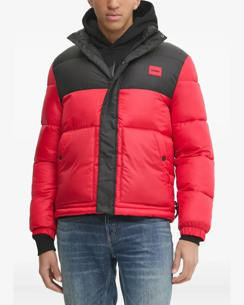 HUGO BOSS Gefütterte Jacke in Colour-Block-Optik - Rot Rot