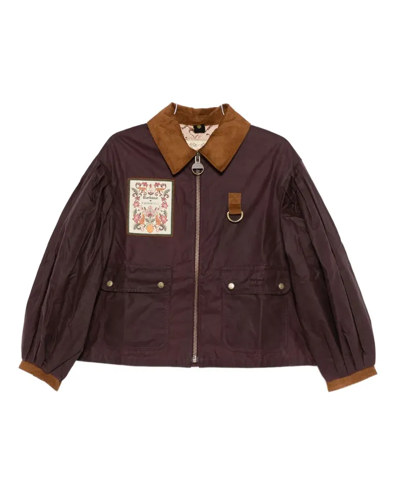 FARM Rio x Barbour Thais corduroy-collar jacket - Braun Braun