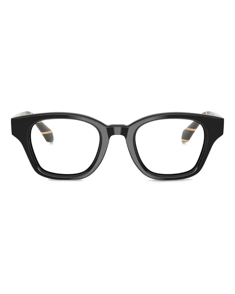 Giorgio Armani Eckige Brille mit Streifen - Schwarz Schwarz