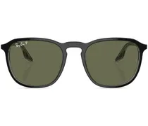 Runde Sonnenbrille mit Logo - Schwarz