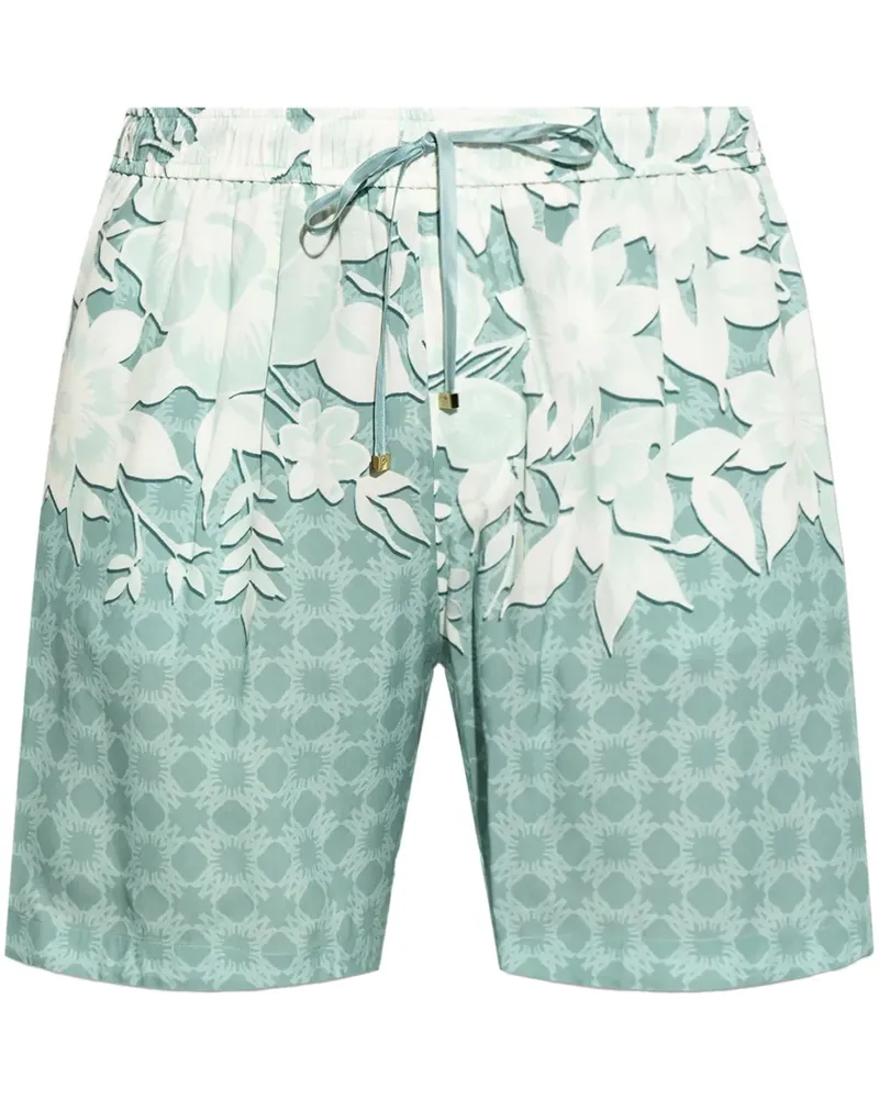 Amiri Shorts mit Blumen-Print - Blau Blau