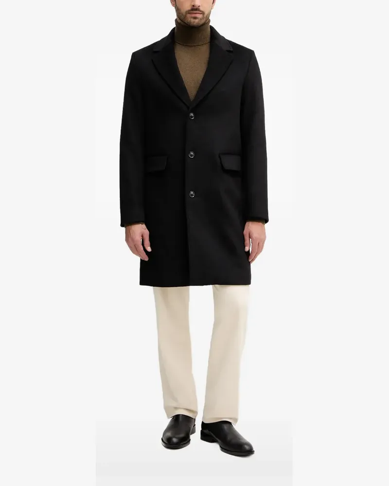 Sisley notched-lapels single-breasted coat - Schwarz Schwarz