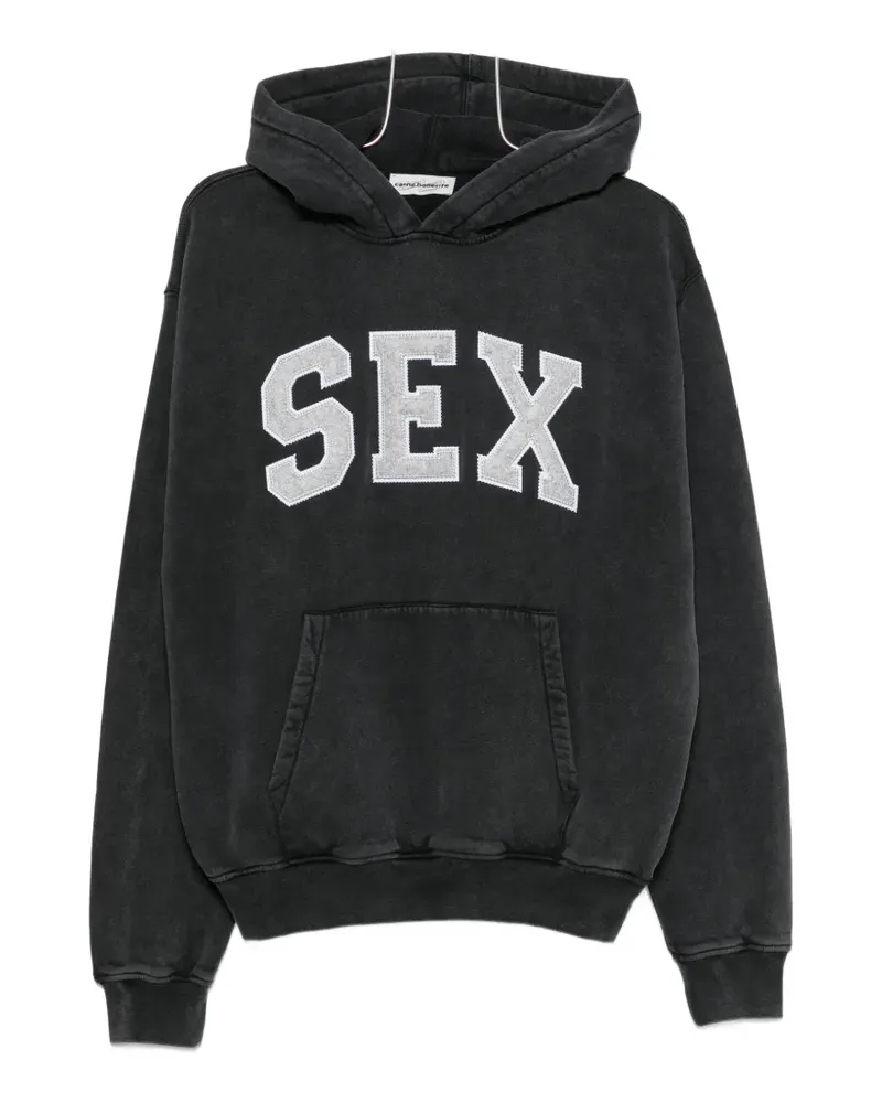 Carne Bollente The Sex Hoodie mit ausgeblichenem Effekt - Schwarz Schwarz