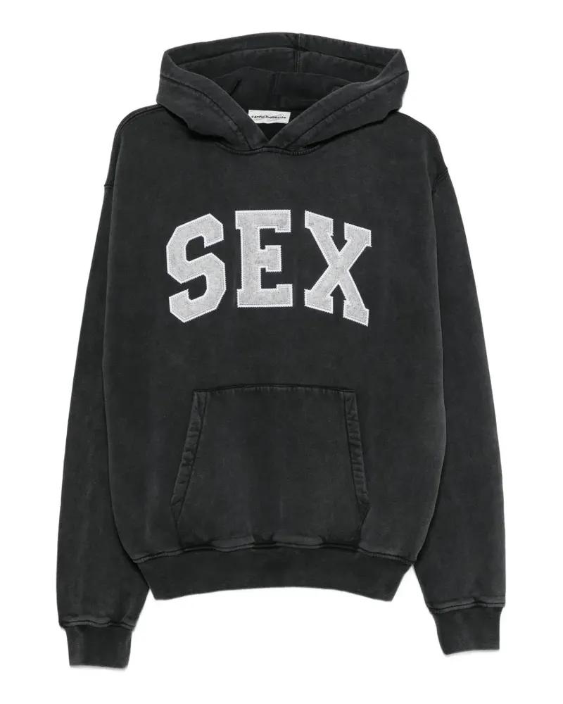 Carne Bollente The Sex Hoodie mit ausgeblichenem Effekt - Schwarz Schwarz