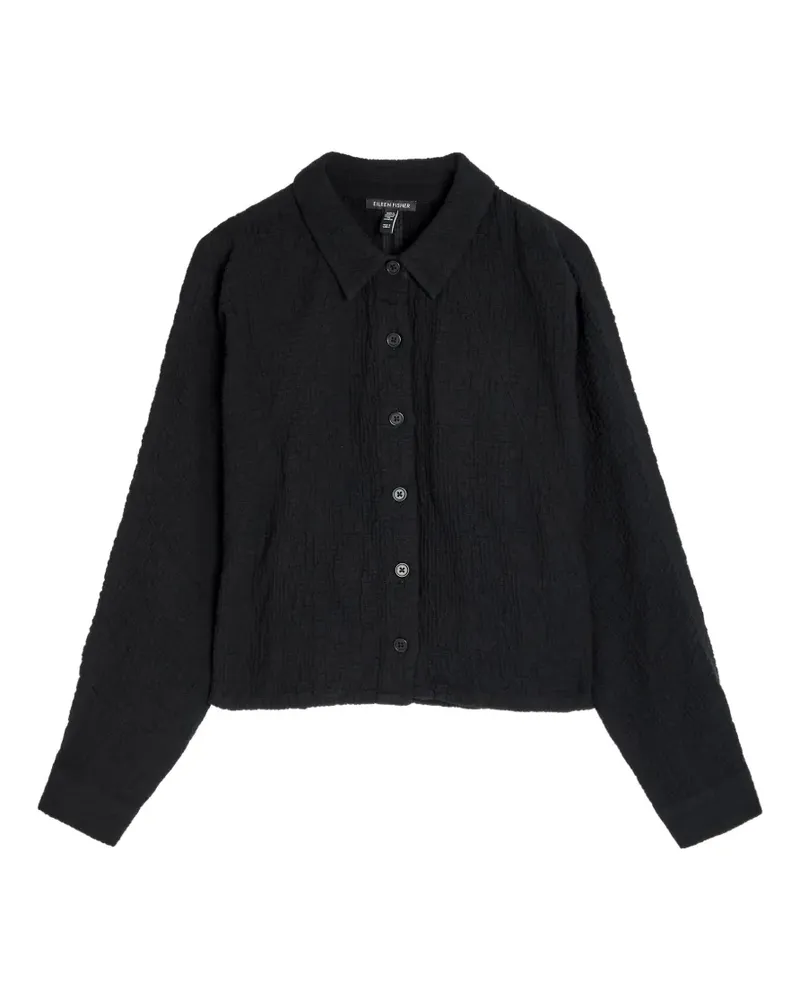 Eileen Fisher Hemd mit Knitteroptik - Schwarz Schwarz
