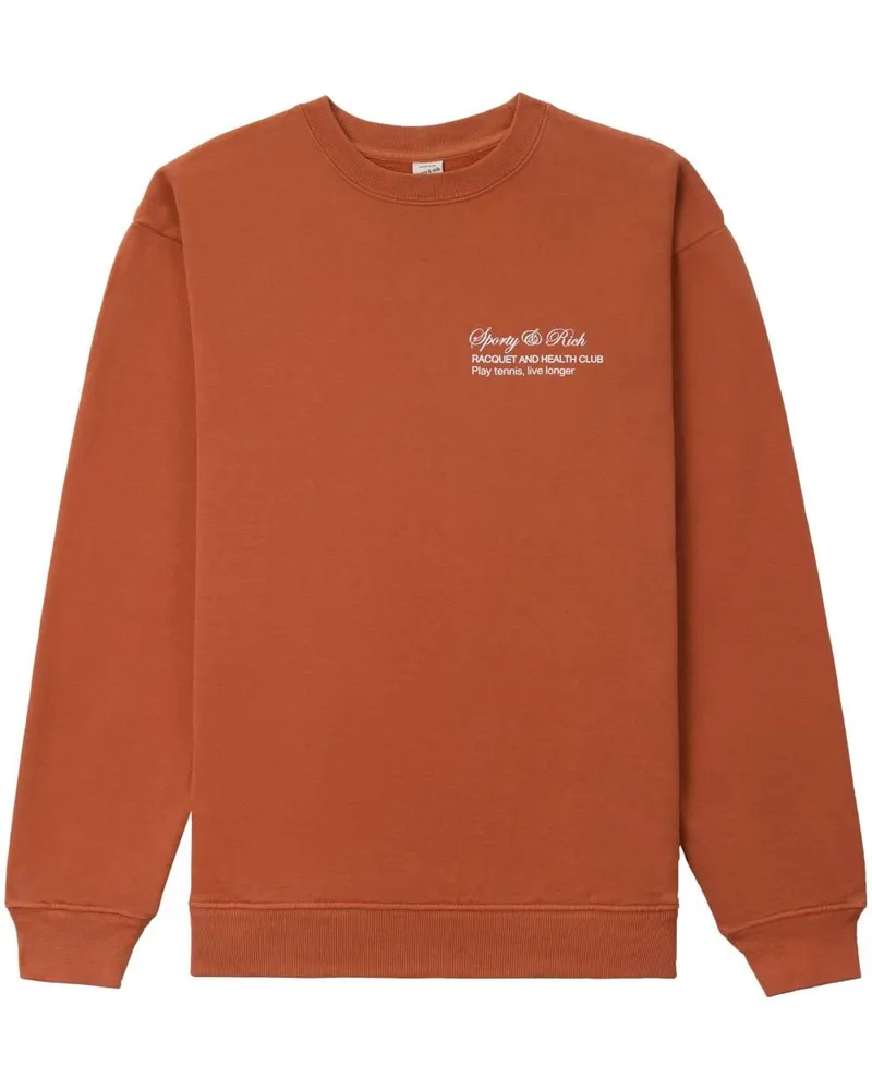 SPORTY & RICH Tennis Script Sweatshirt - Orange Orange