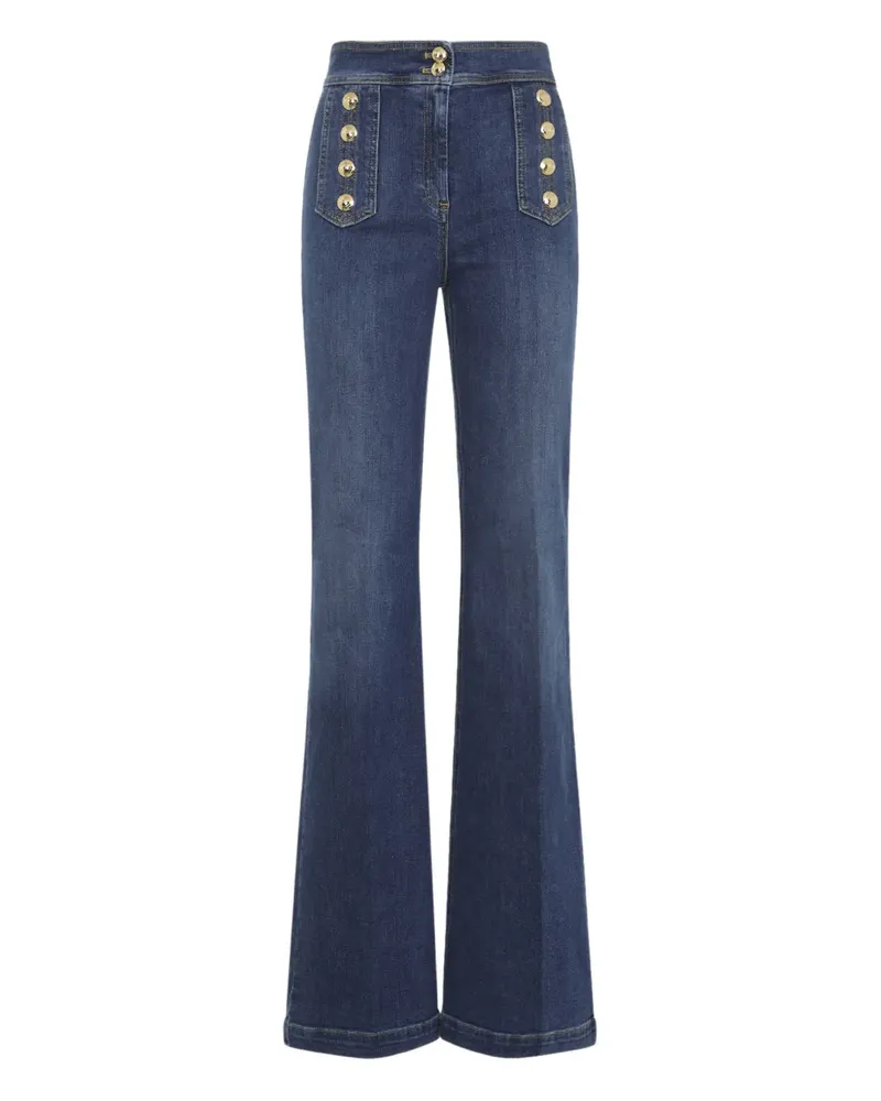 Elisabetta Franchi button-detail belt-loop jeans - Blau Blau
