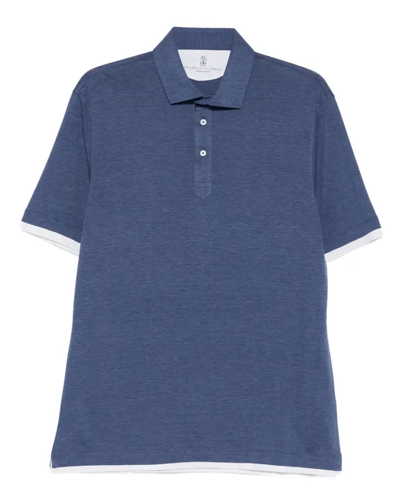 Brunello Cucinelli Poloshirt mit Knöpfen - Blau Blau
