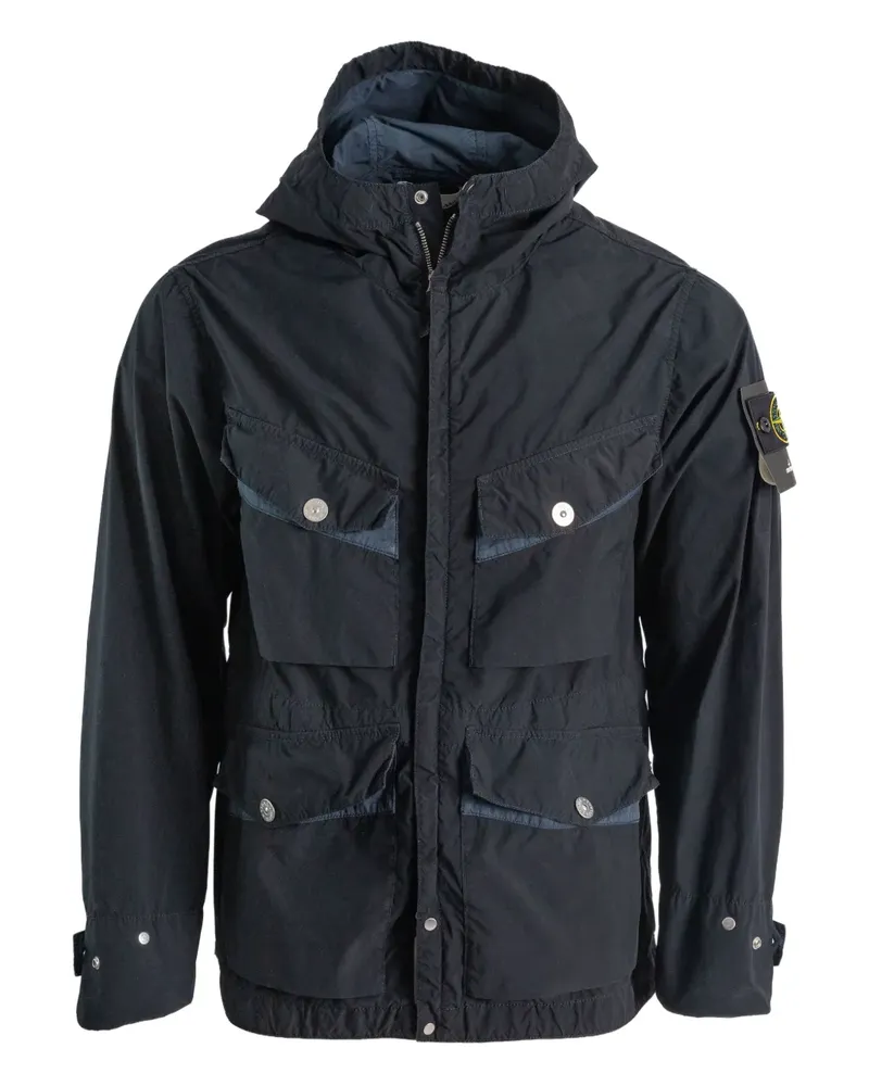 Stone Island Hoodie mit Klappentasche - Blau Blau