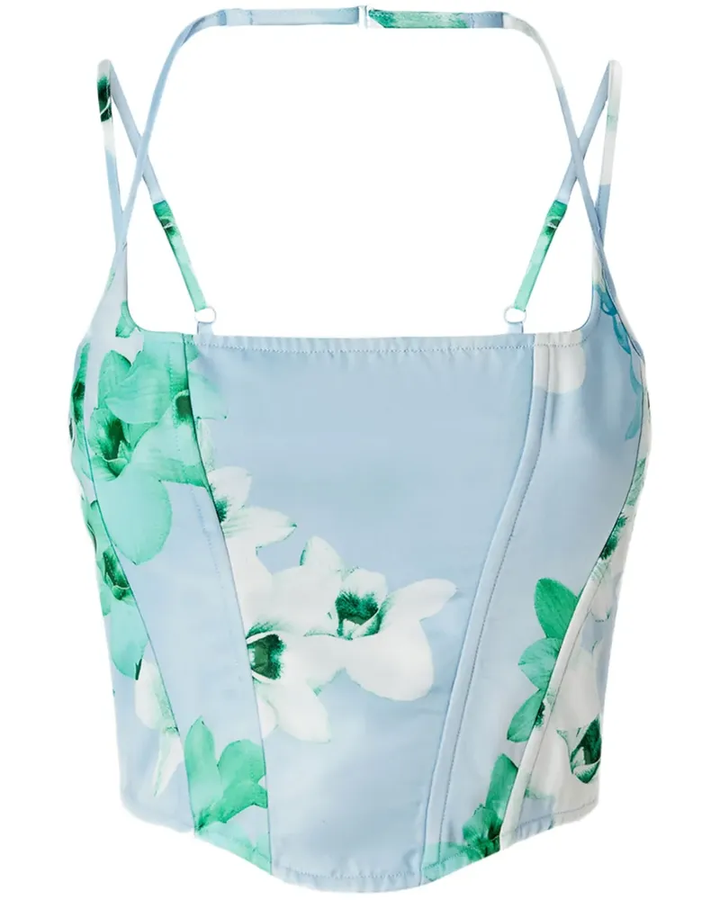 Pinko Corsage mit Blumen-Print - Blau Blau
